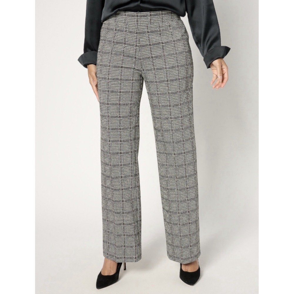 NEW Dennis Basso Jacquard Knit Pants 1X Gunmetal Career Preppy Academia Office